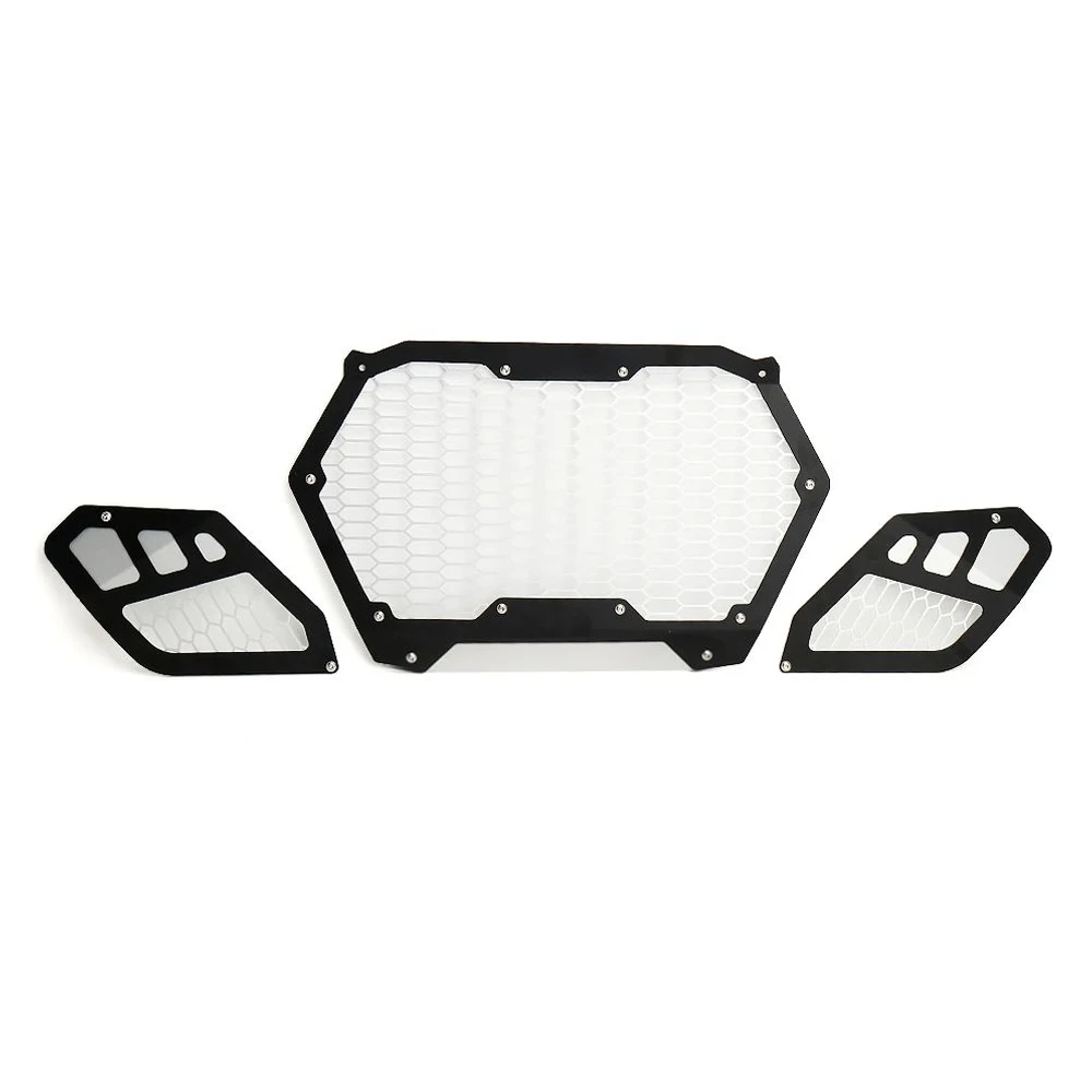 New UTV Accessories Anti-gravel front grille Bracket Kit Grille Driving Front Mesh Grill For Can-am Maverick R MAVERICK R 2024-