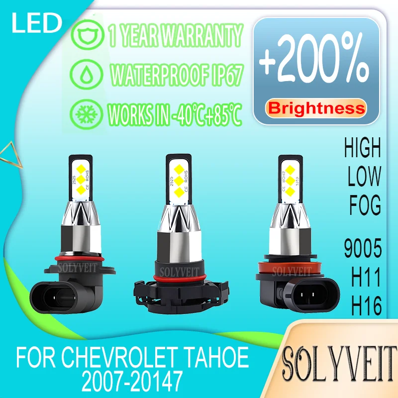 

Powerful Illumination 9005 H11 H16 LED Headlight high/low foglight For Chevrolet Tahoe 2007 2008 2009 2010 2011 2012-2014