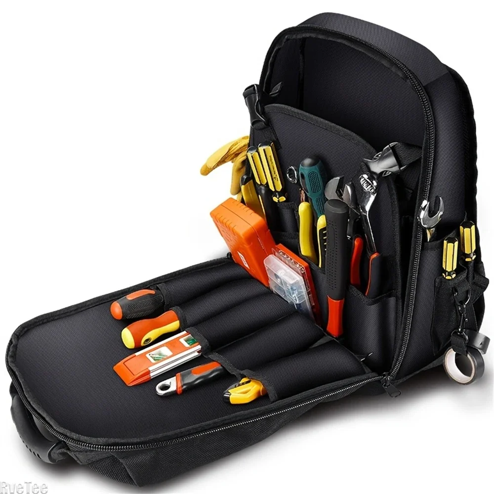 WINHUNT Tool Bag for Electrician Tools Organizer with Plastic Multifunctional Bottom Tool Backpack