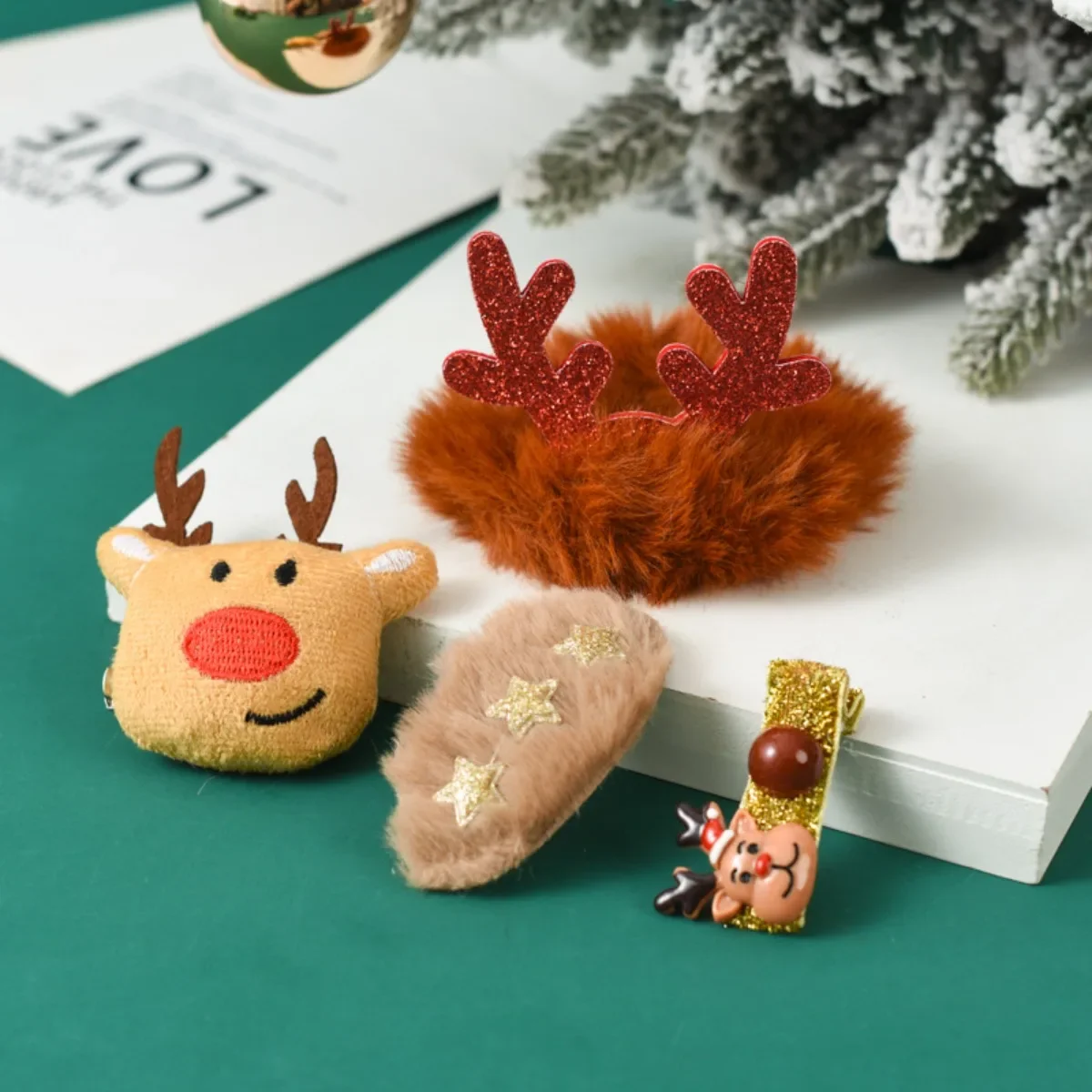 Confezione regalo di Natale Set di fermagli e spille per capelli per bambini Accessori per capelli festivi Regalo di Natale per bambini creativi per le vacanze