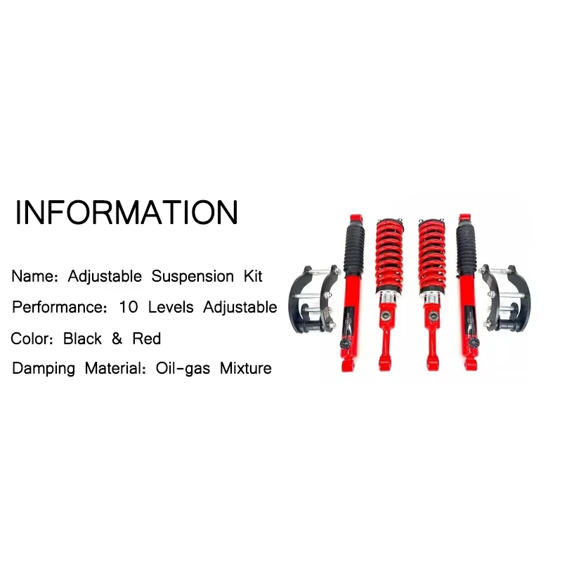 For Great Wall Poer GWM Cannon Car 1 Pair 10-Levels Pickup Shock Absorber Lifted 2 inch Coilover Suspension Modified Parts Tools