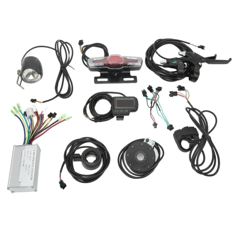 

Electric Bicycle Conversion Kit Motor 17A Motor Controller And EN06 Meter Kit For 250W To 350W Motor 36V 48V