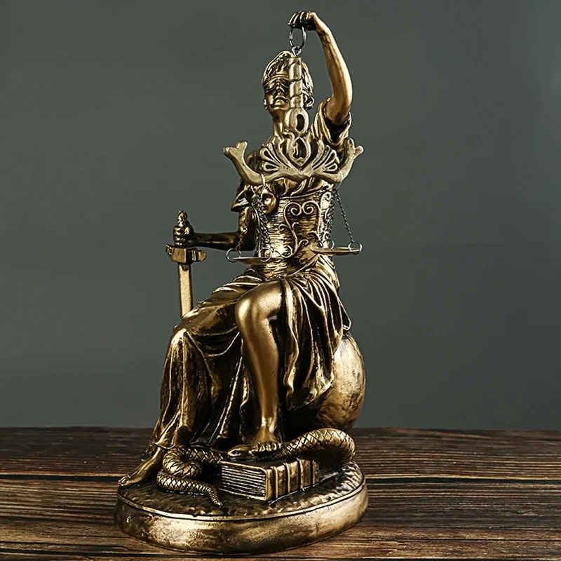 Retro-Stil, europäische griechische Fähigkeit, Gerechtigkeit, Göttin, Statue, faire Engel, Harz, Buchstützen, Skulptur, Ornamente, Arbeitszimmer, Dekoration