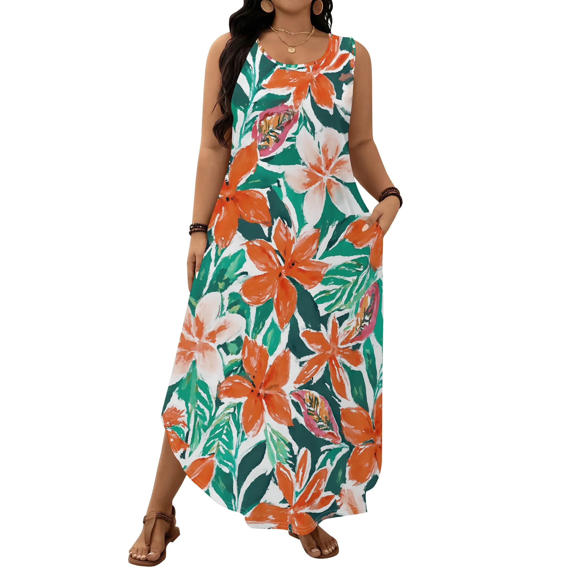 Рисунок 2 - Плюс размер платье макси с тропическим