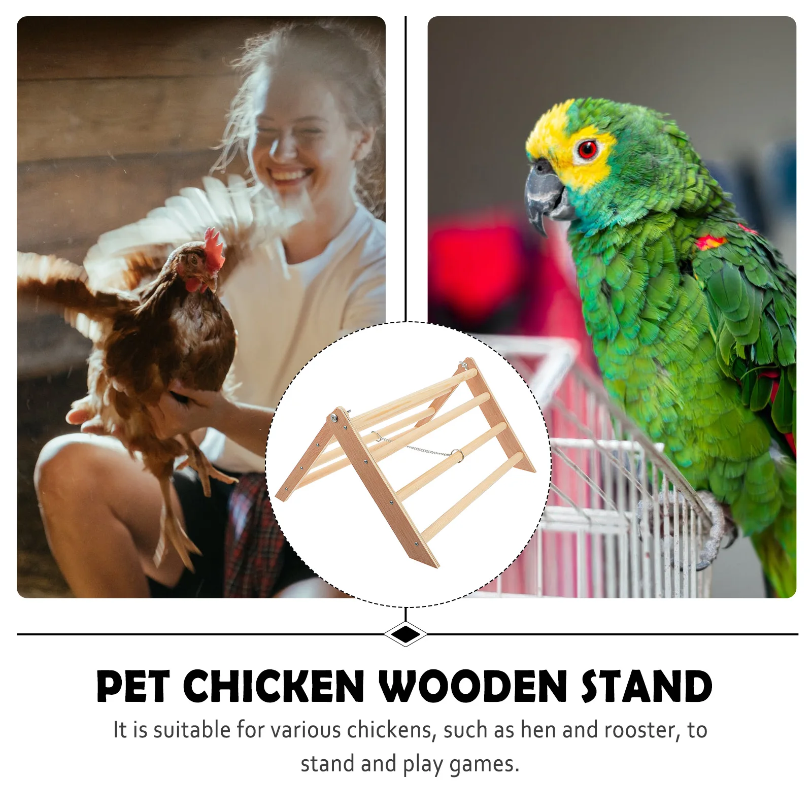 

Natural Wooden Stand Toys Accessories for Perch Roosting Pet Parrot Playstand
