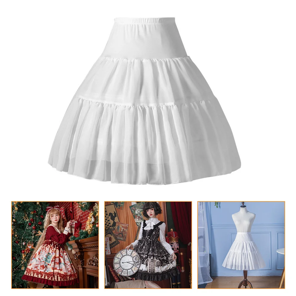 Herringbone Skirt Crinoline for Girl Dress Lolita Petticoat Women Tutu Underskirt Girls Fluffy