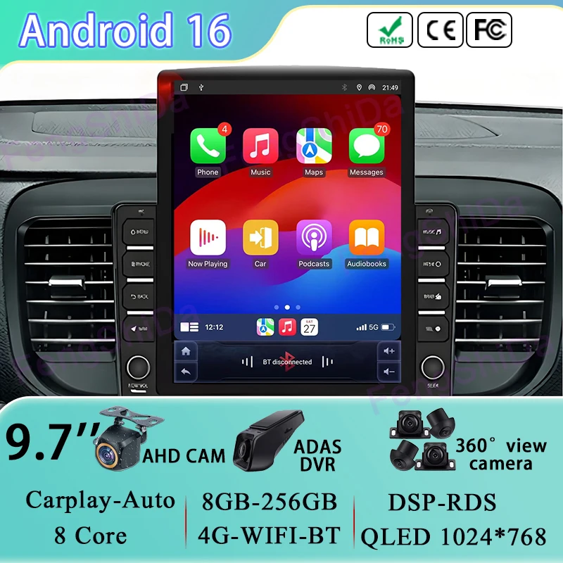 Video Player Android For Citroen Jumpy 3 SpaceTourer For Peugeot Expert 3 For Toyota Proace 2016-2021 Auto Car Radio GPS Navigat