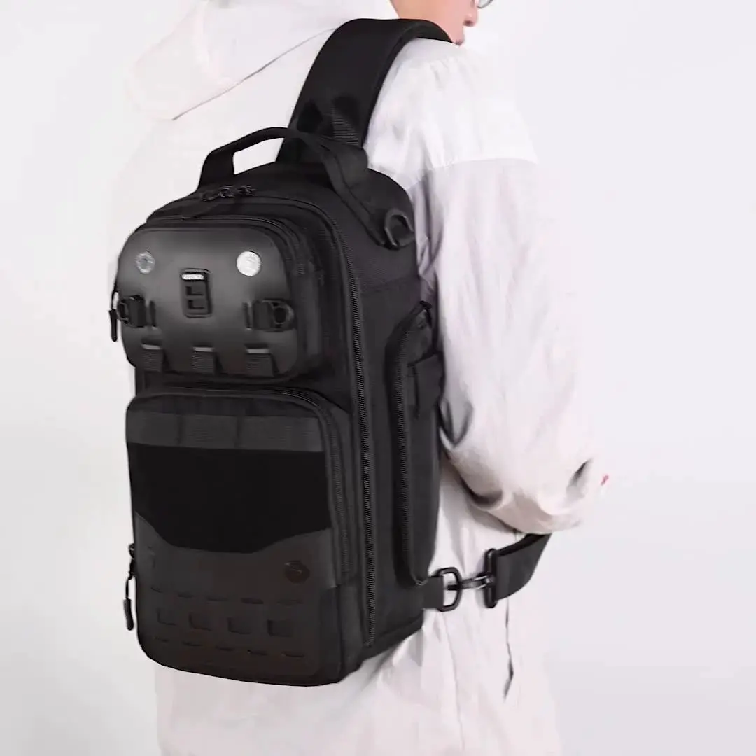 OZUKO-Bolso de cuerpo para hombre, bolsa de pecho impermeable para deportes al aire libre, bolso de hombro táctico para hombre, bandoleras cruzadas de alta calidad