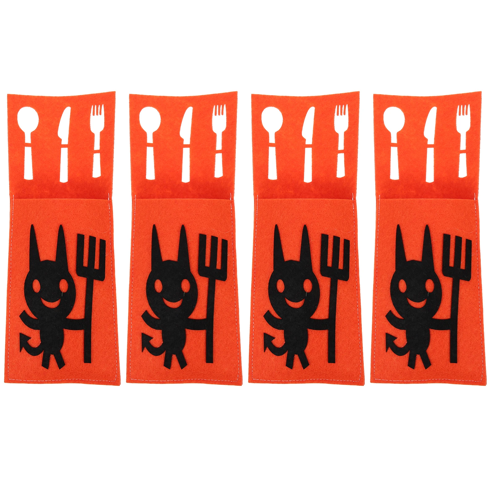 

4 Pcs Cutlery Bag Fork Felt Holder Halloween Tableware Silverware Bags Cloth Holders Storage Pouch
