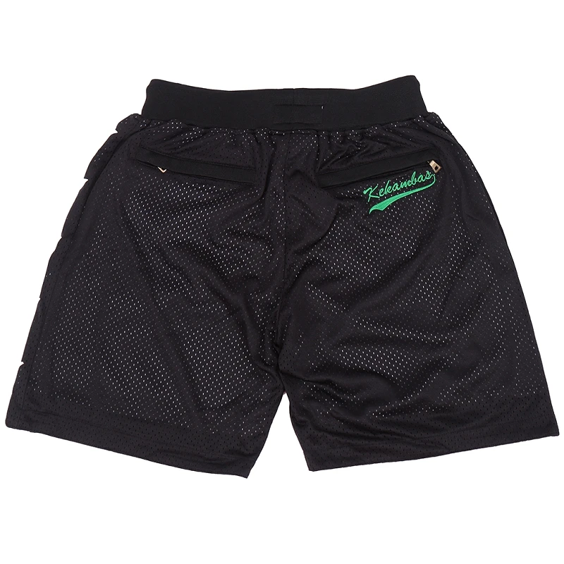 Basketball Shorts Space Jam Sewing Embroidery Outdoor Sport Shorts Beach Pants Four Pockets High-quality Black 2023 Mesh Fabric