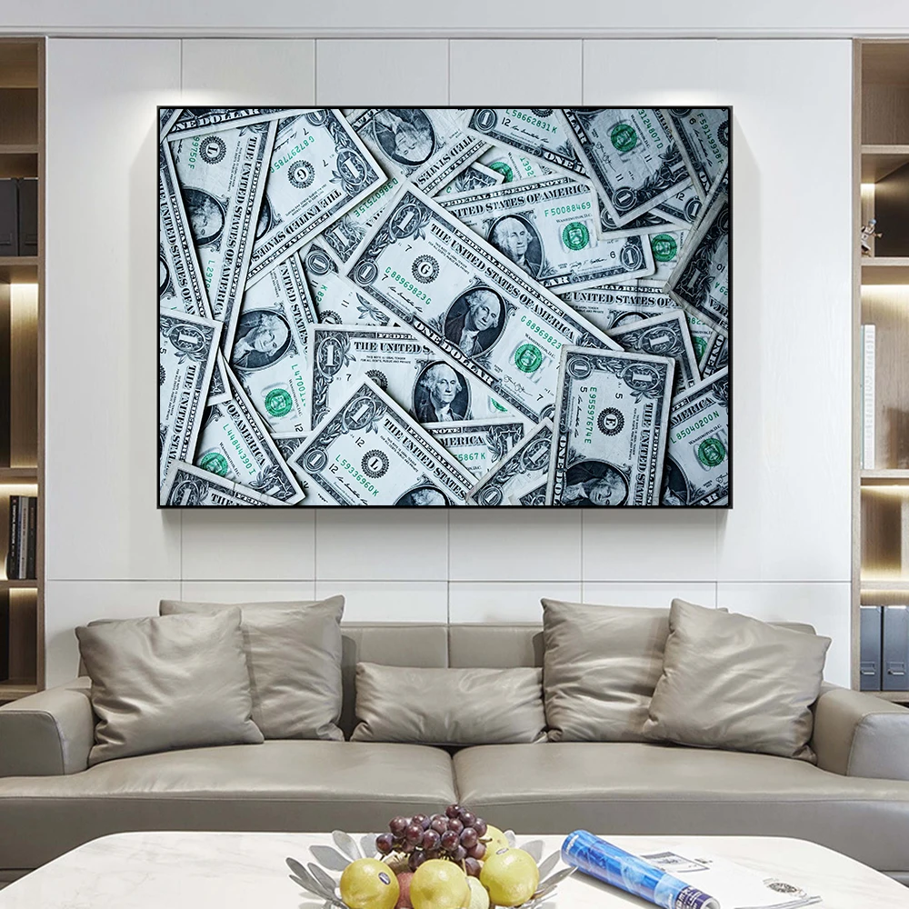 

Money Art Dollar Posters and Prints Canvas Print Wall Art Pictures Canvas Painting for Living Room Decor Home Decoration Cuadros