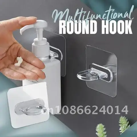 

Round sticky hook multifunctional shelf support frame cabinet hanger hook kitchen bathroom shelf