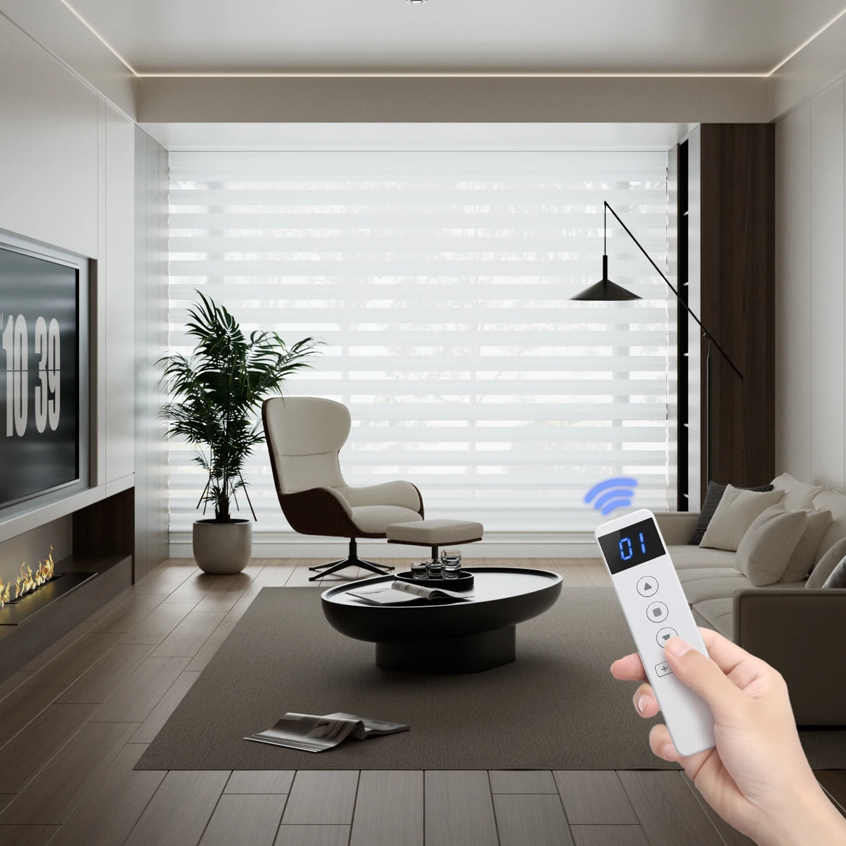 Curtains, shading, waterproof, electric butterfly shutters, privacy protection, butterfly zebra shutters