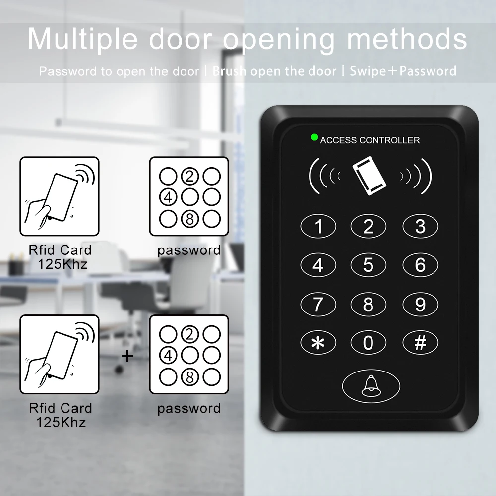 Standalone Access Controller RFID Access Control Keypad Waterproof Rainproof Cover digitcode panel Card Reader Door Lock System