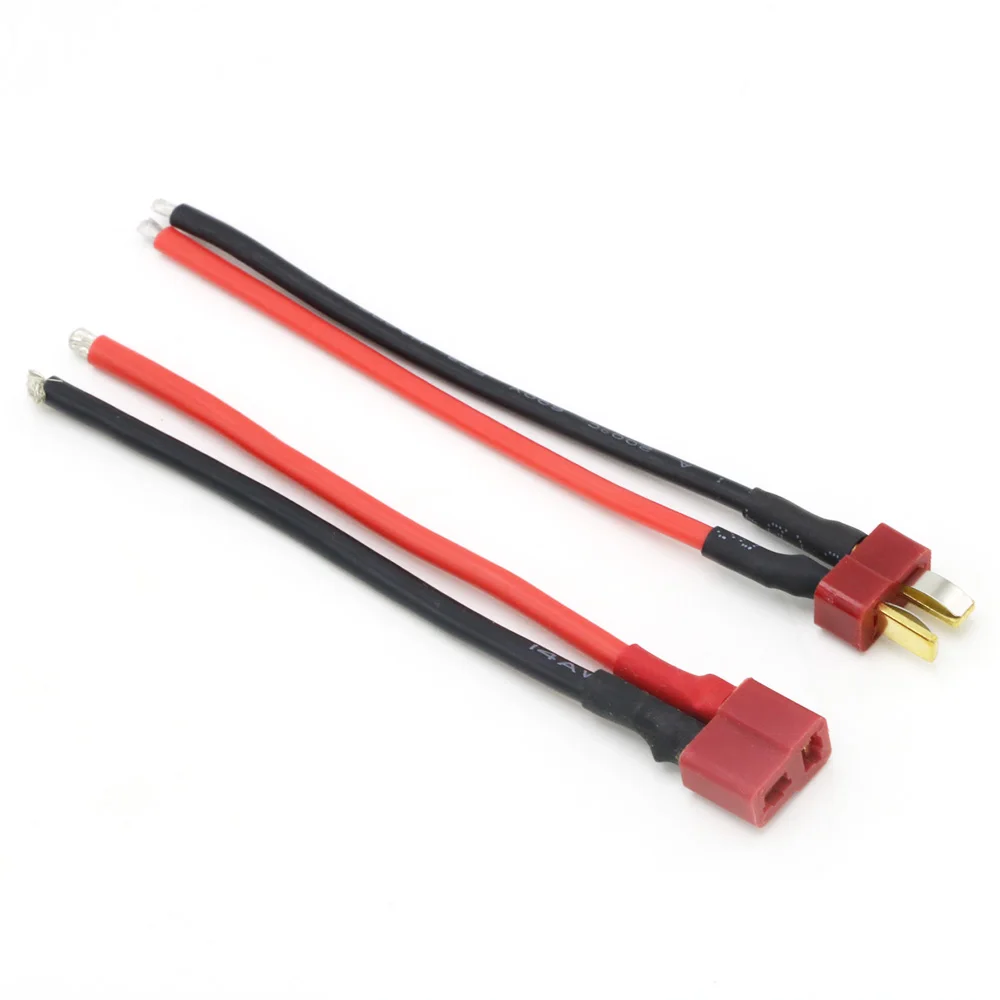 100mm Deans Style T Plug Battery Connector 14AWG Cable Extension DIY male&female battery Cable for Quadcopter RC Boat Car Toys