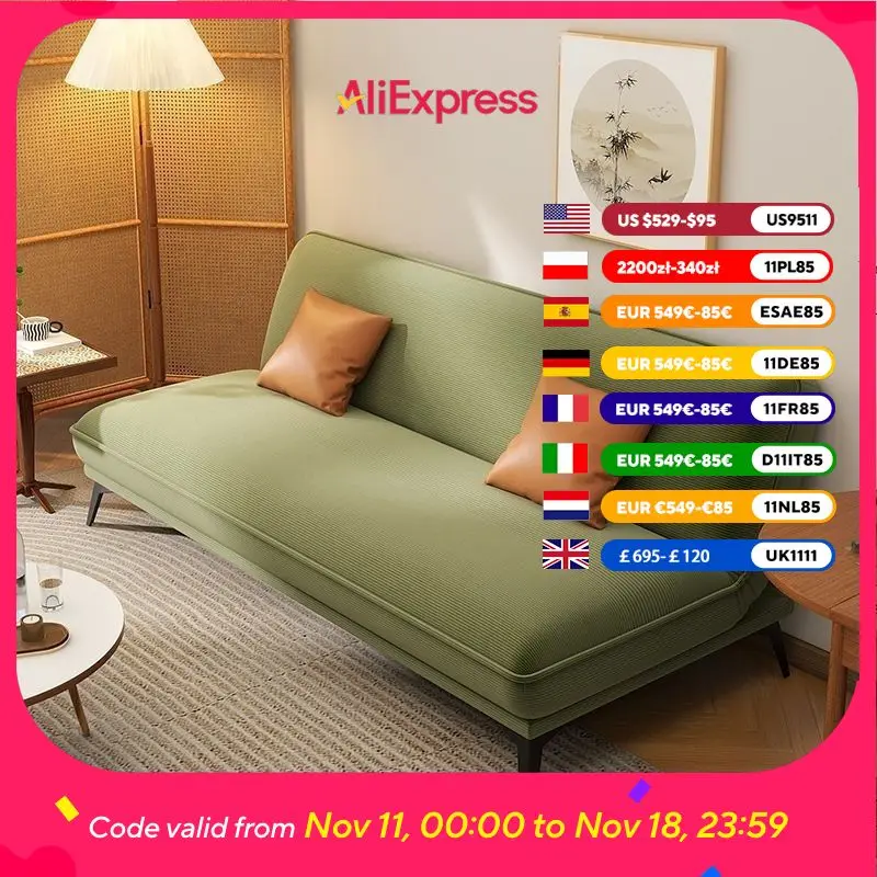 

European Aesthetic Living Room Sofas Designer Green Recliner Lazy Sofa Bed Sleeper Japanese Schlafsofa Bett Furniture Home