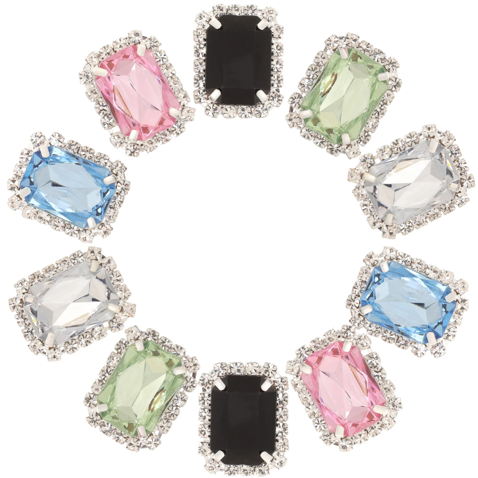 

10 Pcs Crystal Slipper Gem Shoe Buckle Miss Clips Shoes Women Glass Drill Shiny