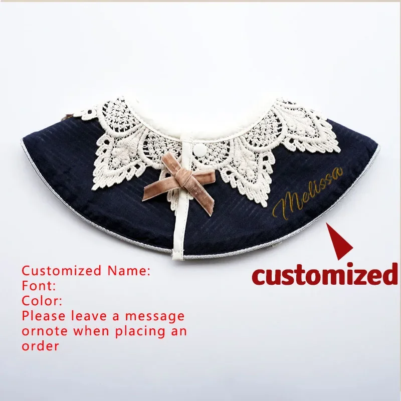 Customized Baby Bib Cotton Baby Stuff Accessories Girl Newborn Baby Boy Stuff Scarf Bib Infant Burp Cloth Embroidery Name Gift