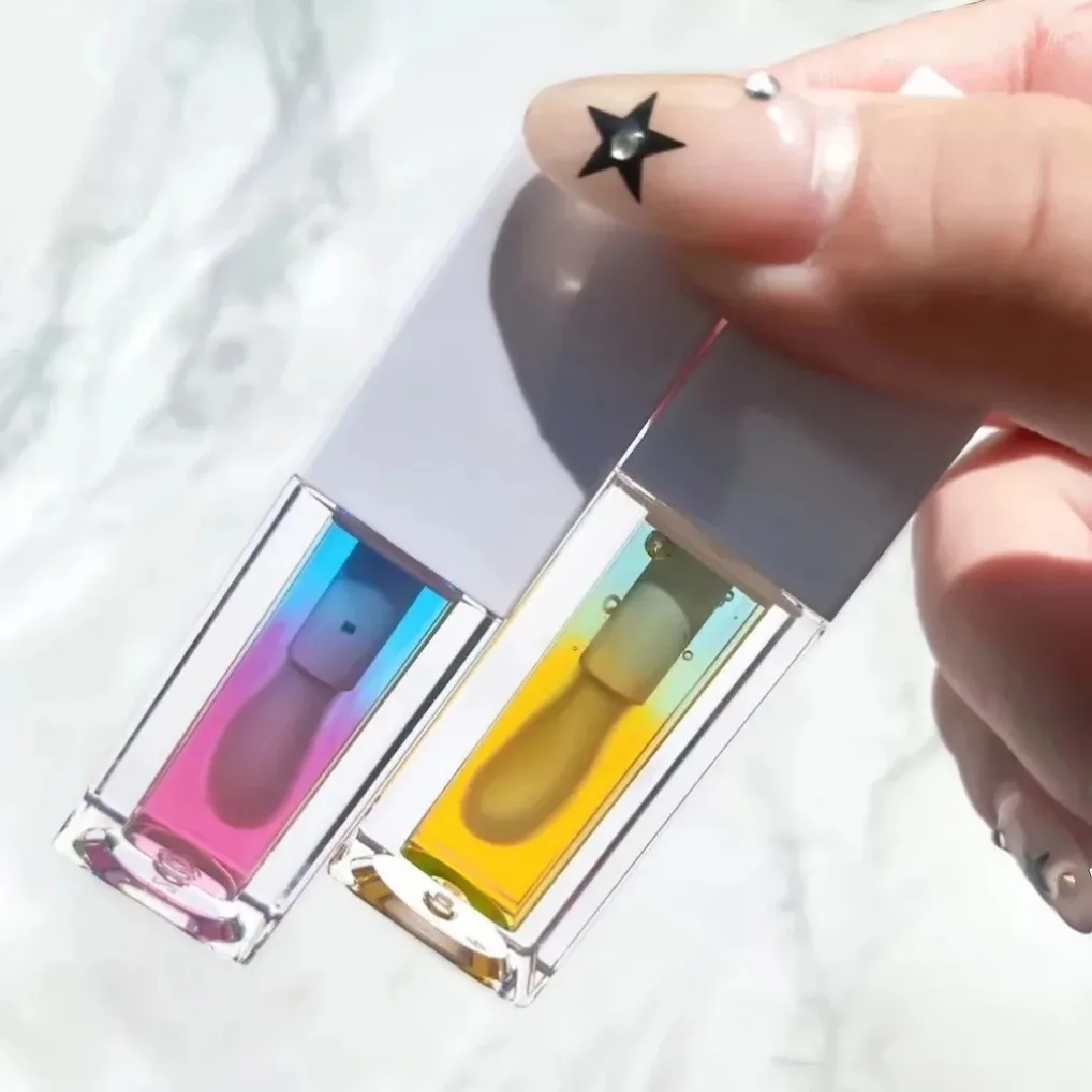 Wegańska pomadka do ust z efektem powiększania, dwukolorowa, owocowa, 5 ml, długotrwały, seksowny, błyszczący błyszczyk, baza pod szminkę, makijaż, własna marka, możliwość dodania logo.