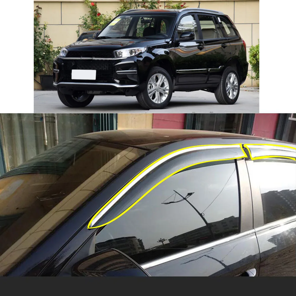 

Car Sticker Plastic Window Glass Wind Visor Rain/Sun Guard Vent For CHERY Tiggo3 Tiggo 3 2014 2015 2016 2017 2018 2019 2020 2021