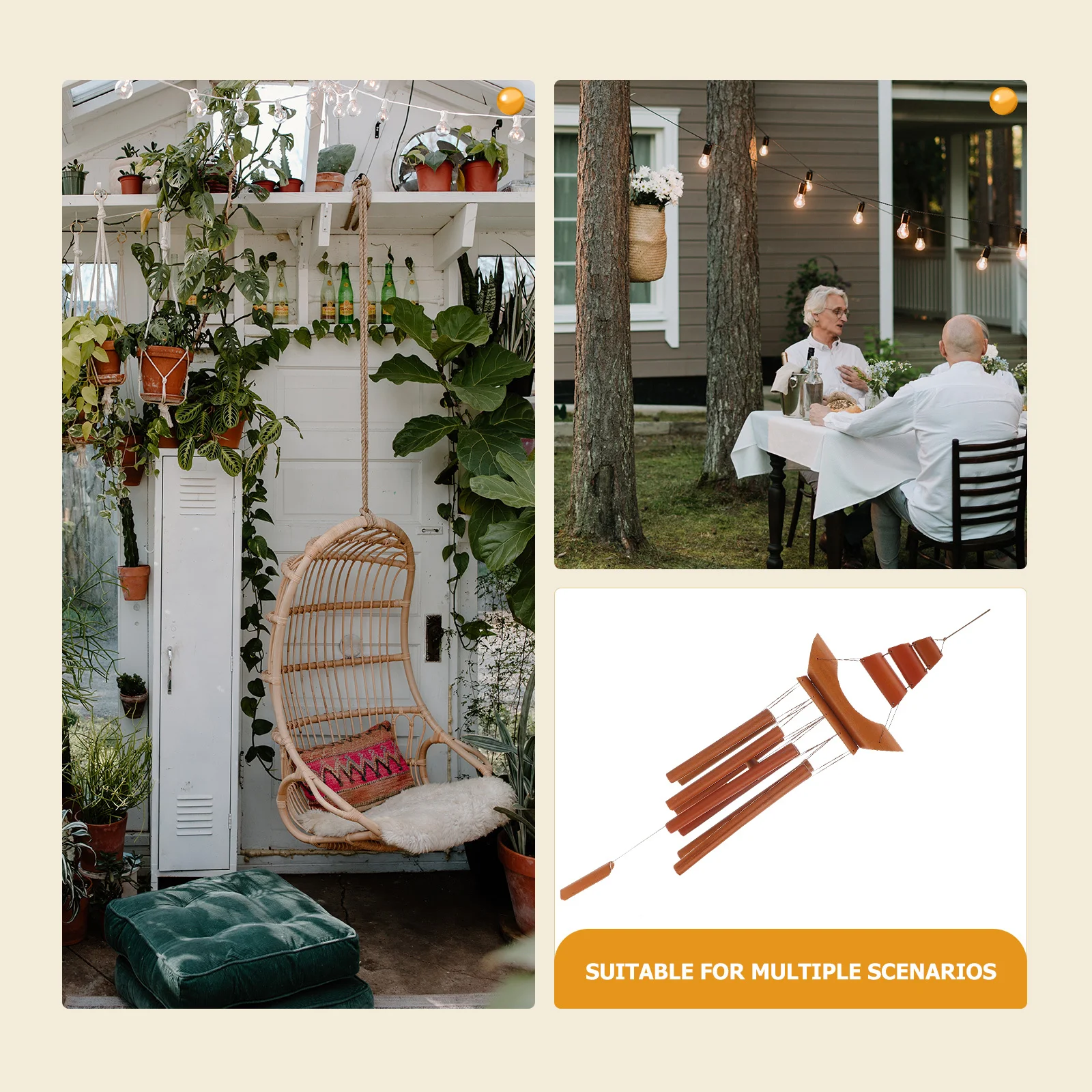 

Elegant Bamboo Wind Chime Pendant Outdoor Wind Bell Decor for Home Garden Courtyard Bell Pendant