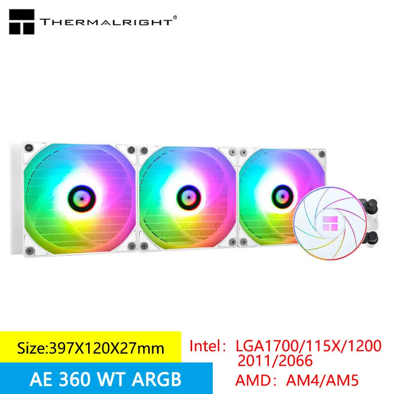 Thermalright AQUA ELITE 360 ARGB CPU Liquid Cooler 5V 3PIN CPU Fan Integrated Water Cooling Radiator For LGA1700 115x AM5