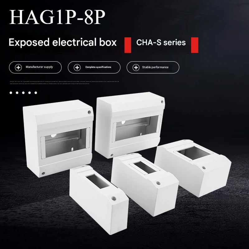 Boîtier de commutation ABS, Modules de Surface, boîte de Distribution de disjoncteur 1-8P, boîte électrique MCB, Protection de disjoncteur, boîte en plastique