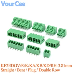 5PCS KF2EDGV/R/K/RH-3.81mm Plug Socket Connecting Terminal Straight Pin Bent Pin 3.81mm Pitch Connector 300V8A Double Row