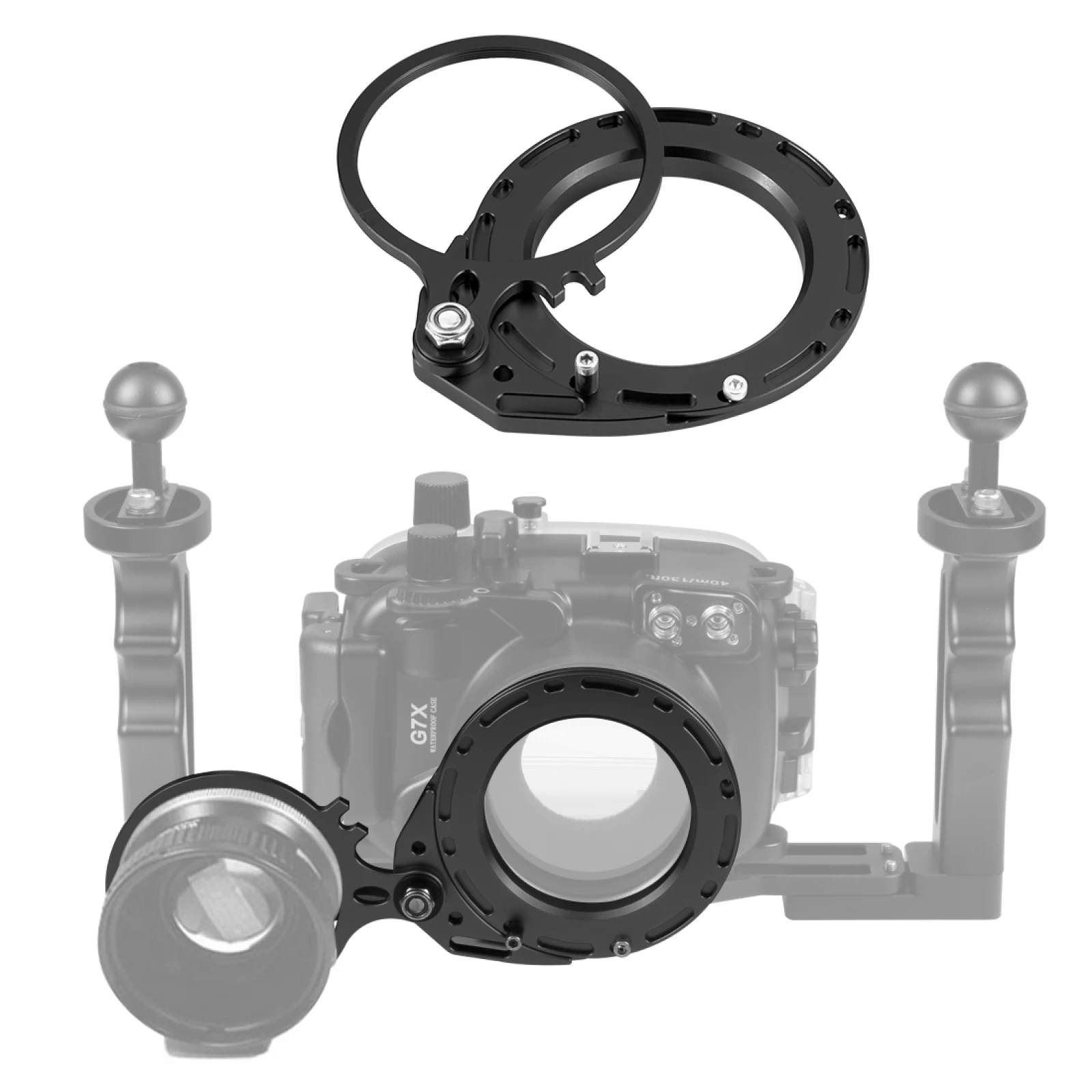 

Aluminum Alloy 67mm to 67mm Swing Wet-Lens Diopter Adapter Mount for DSLR Underwater Diving Housing