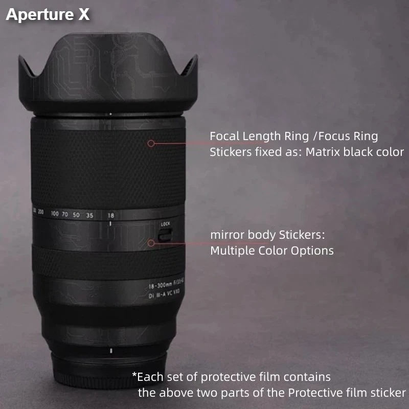 For Tamron 18300 For FUJI X Mount Lens Decal Skins for Tamron 18-300mm F/3.5-6.3 Lens Stickers 18-300 Lens Cover Film