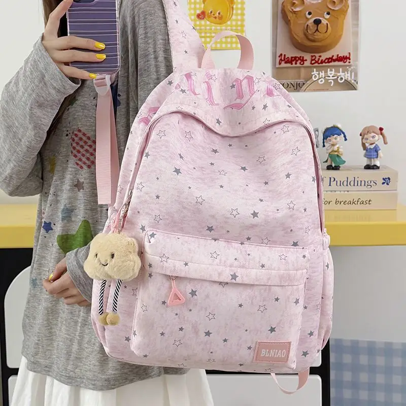 Large Capacity School Bag for Girls Primary School Students Double Shoulder Bag High Aesthetic Value INS Style JIFANPAUL Brand