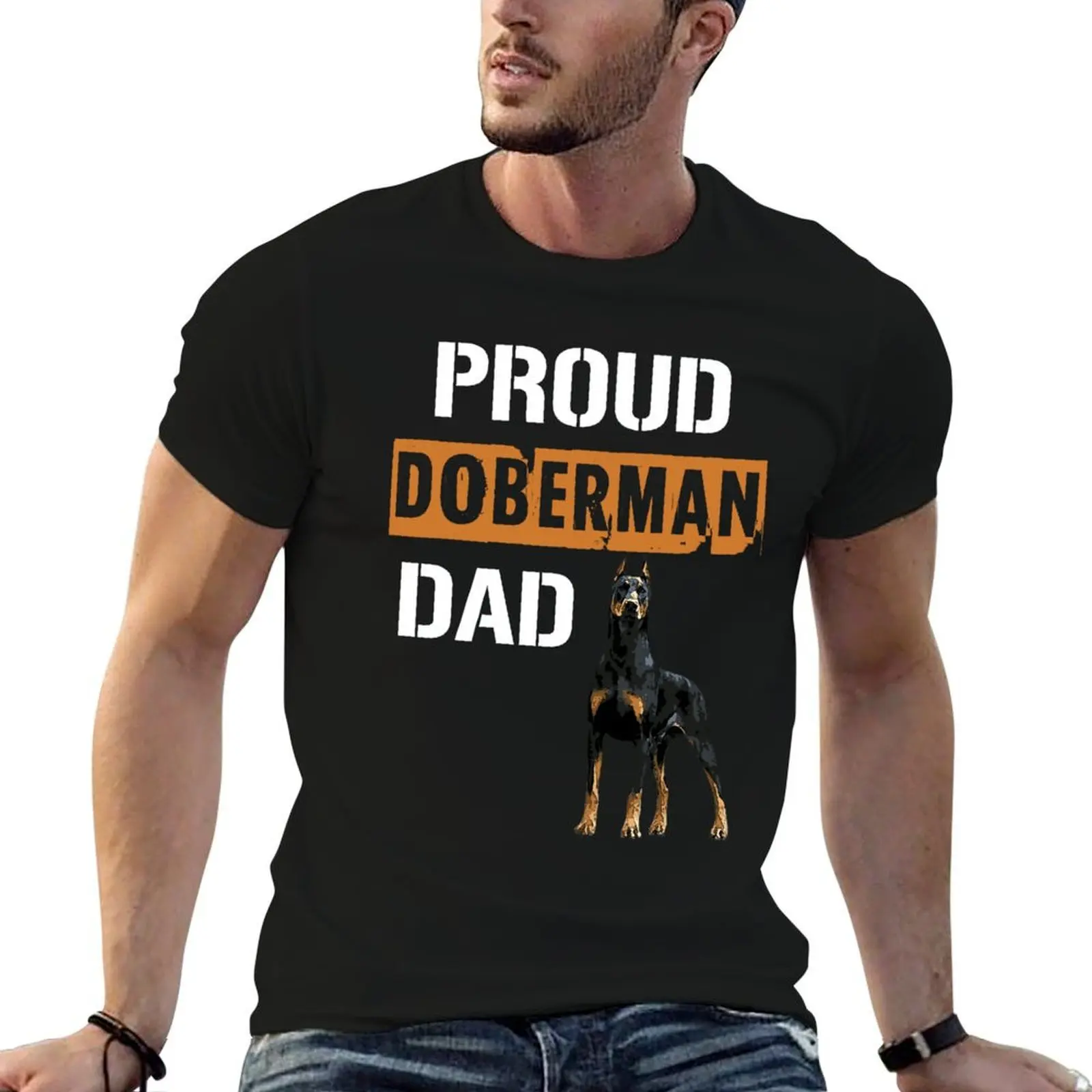 

Proud Doberman Dad T-Shirt t shirt custom print t shirt man plain printed t shirts for man T-Shirt