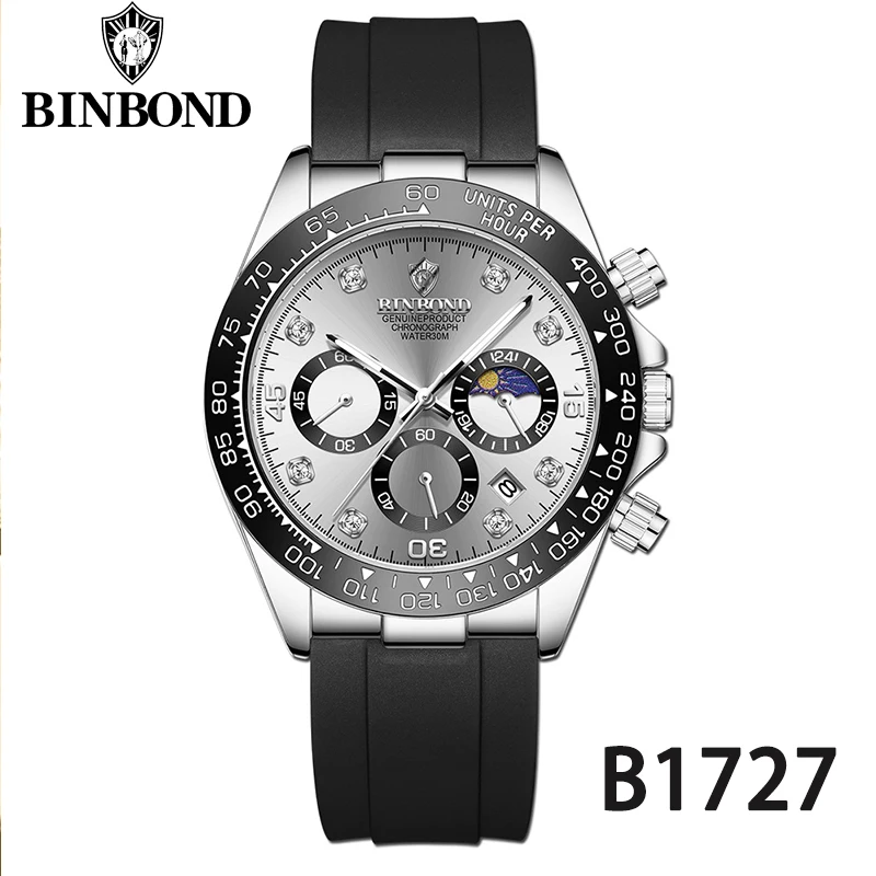 Men's Quartz Watch with Moon Phase