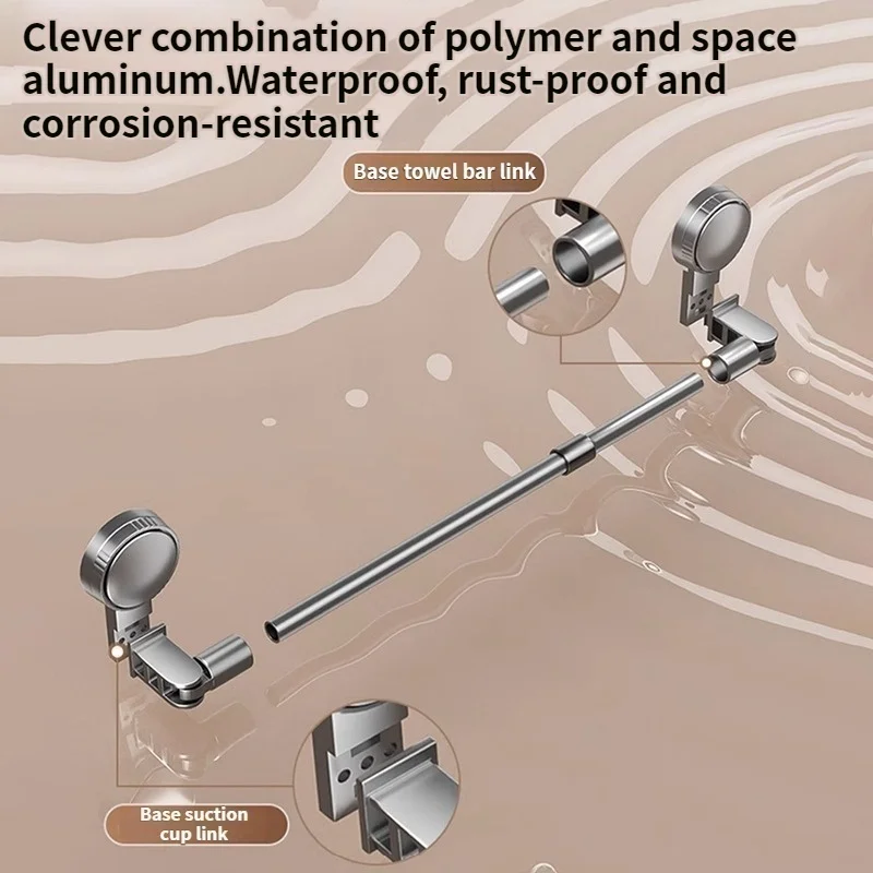 تمديد قضيب شفط كأس منشفة رف الحمام الحائط تخزين الرف منشفة الحمام القطب واحد المرحاض المطبخ هوك