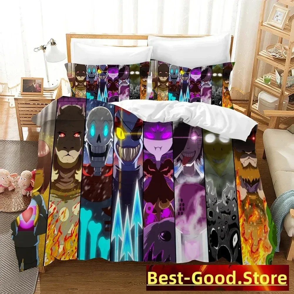 

3D Printed Undertale Game Frisk Sans Papyrus Bed Set Duvet Cover Pillowcase Bedding Set Linen Sheet Quilt Cover Queen King Size