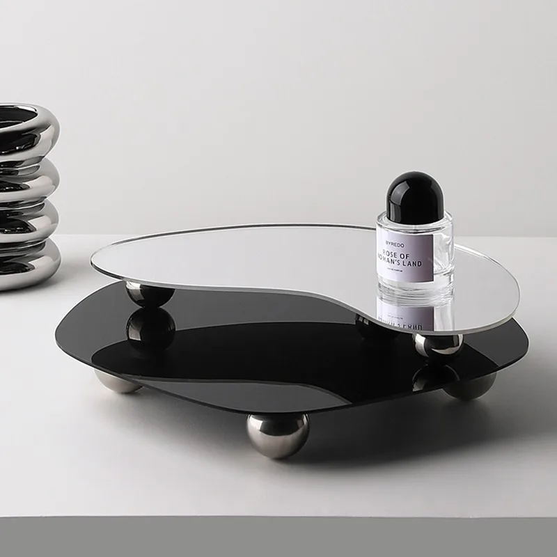 

Ins Creative Light Luxury Acrylic Tray Set Mirror Panel Photography Decoration Storage Ornament