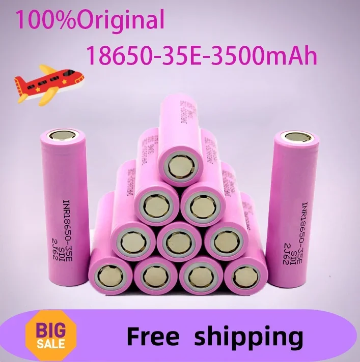 2024 Fast Delivery Original 18650 3500Mah 20A Discharge INR18650 35E 1-100PCS 3.7V Lithium-ion Rechargeable Battery Screwdriver