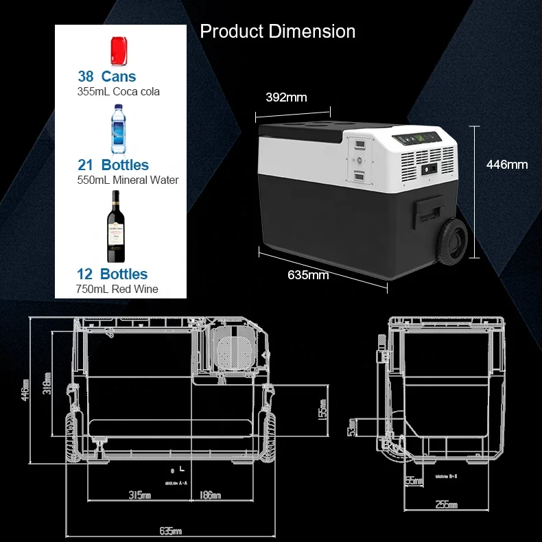 Réfrigérateur à double usage 12V, 30 litres, Portable, Camping, glacière électrique, voiture, Mini réfrigérateur