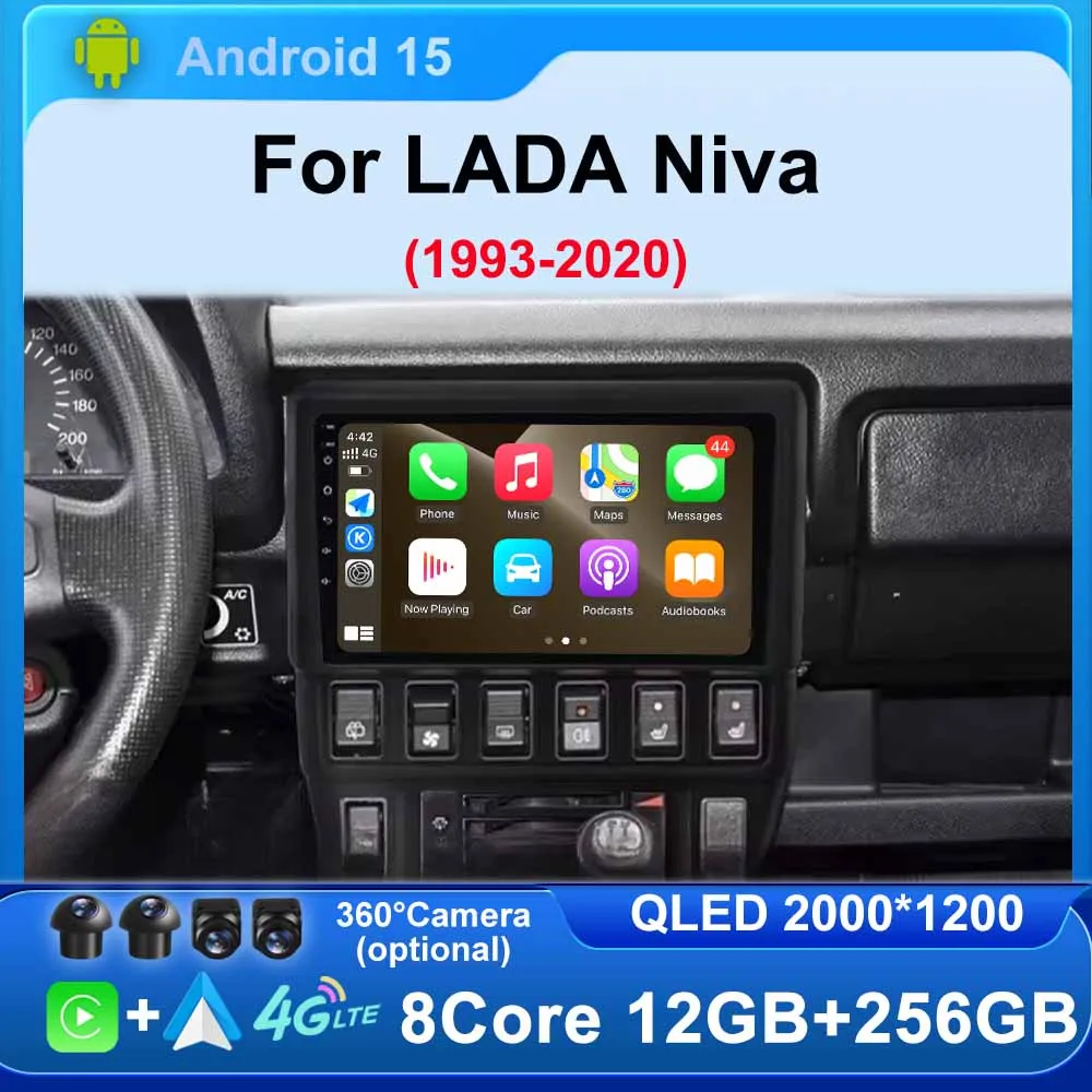 For LADA Niva 1993-2020 Android 15 Car Player Central GPS Navigation Multimedia Wireless Carplay Stereo Screen 4G BT Head Unit