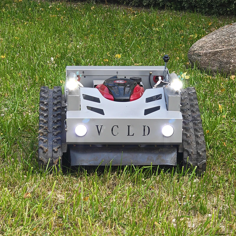 High Quality Self Propelled 196cc Cordless Industrial Grade Remote Robot Lawnmower with Track Version