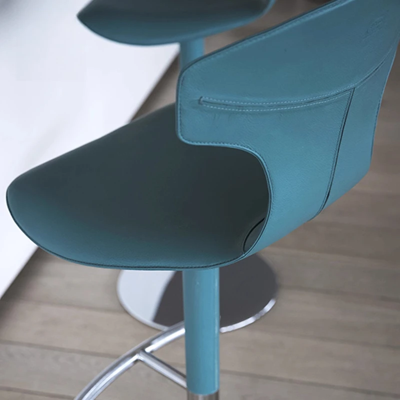 كراسي بار فاخرة دوارة للشاطئ، كراسي بار جلدية احترافية للاسترخاء، أثاث بار معدني مريح من Sillas Para Comedor