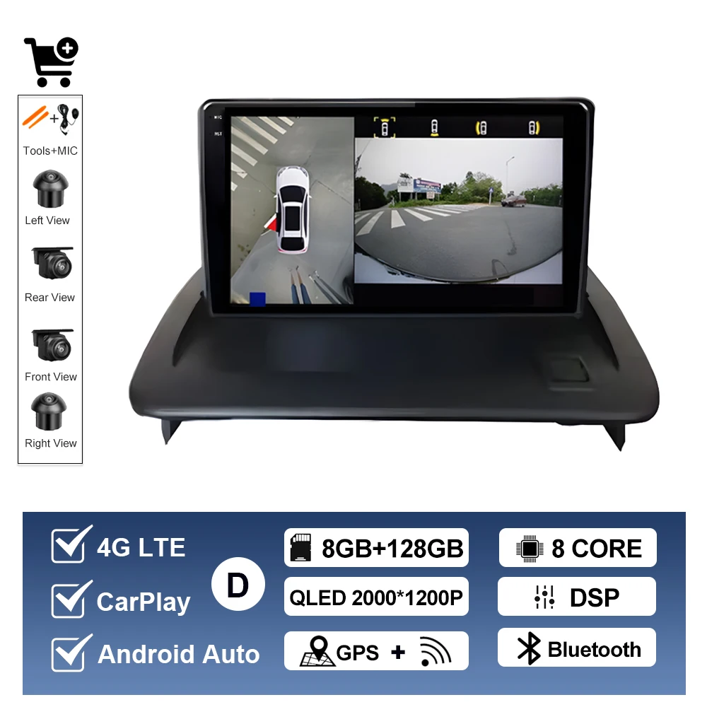 Draadloze CarPlay Voor Volvo C30 S40 V50 C70 2004-2012 Autoradio Multimedia Display Touchscreen Android auto Head Unit navigatie