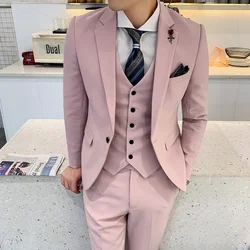 Custom Made Groomsmen Black Groom Tuxedos Mandarin Lapel Best Man Groomsmen Men Wedding Suits Bridegroom (Jacket+Pants+Tie+Vest)