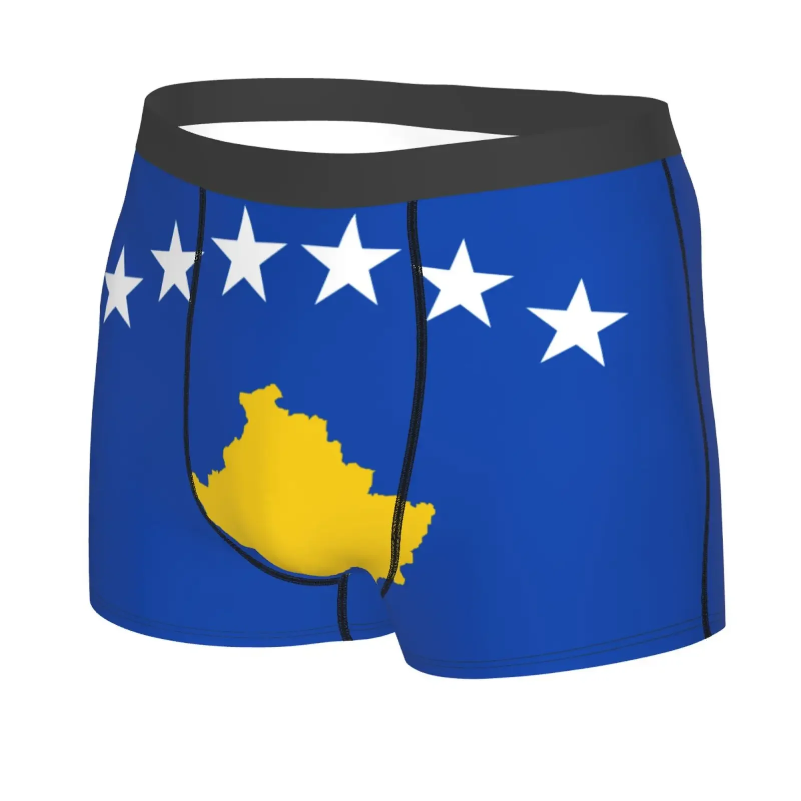 Flag Of Kosovo Pattern Men Printed Boxer Briefs Underwear Highly Breathable Boxer Shorts Panties Breathable Underpants For Homme