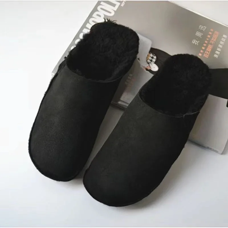 Winter Retro Retro Fur Integrated Warm Women\'s Shoes Slippers Leather Sheepskin Women\'s Slippers Cold Proof High Quality