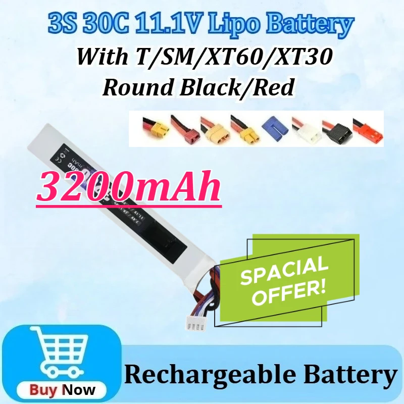 

11.1V 3200mAh 3S 30C Upgraded Lipo Battery for Water Gun Battery for Mini Airsoft BB Air Pistol Electric Toys Guns Part Battery
