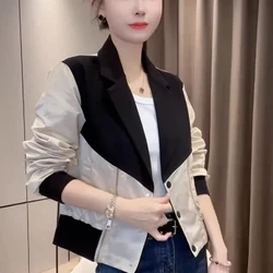 Fashionable Lapel Long Sleeved Short Jacket Women's New Style This Year's Popular Explosive Loose and Versatile Top Trend