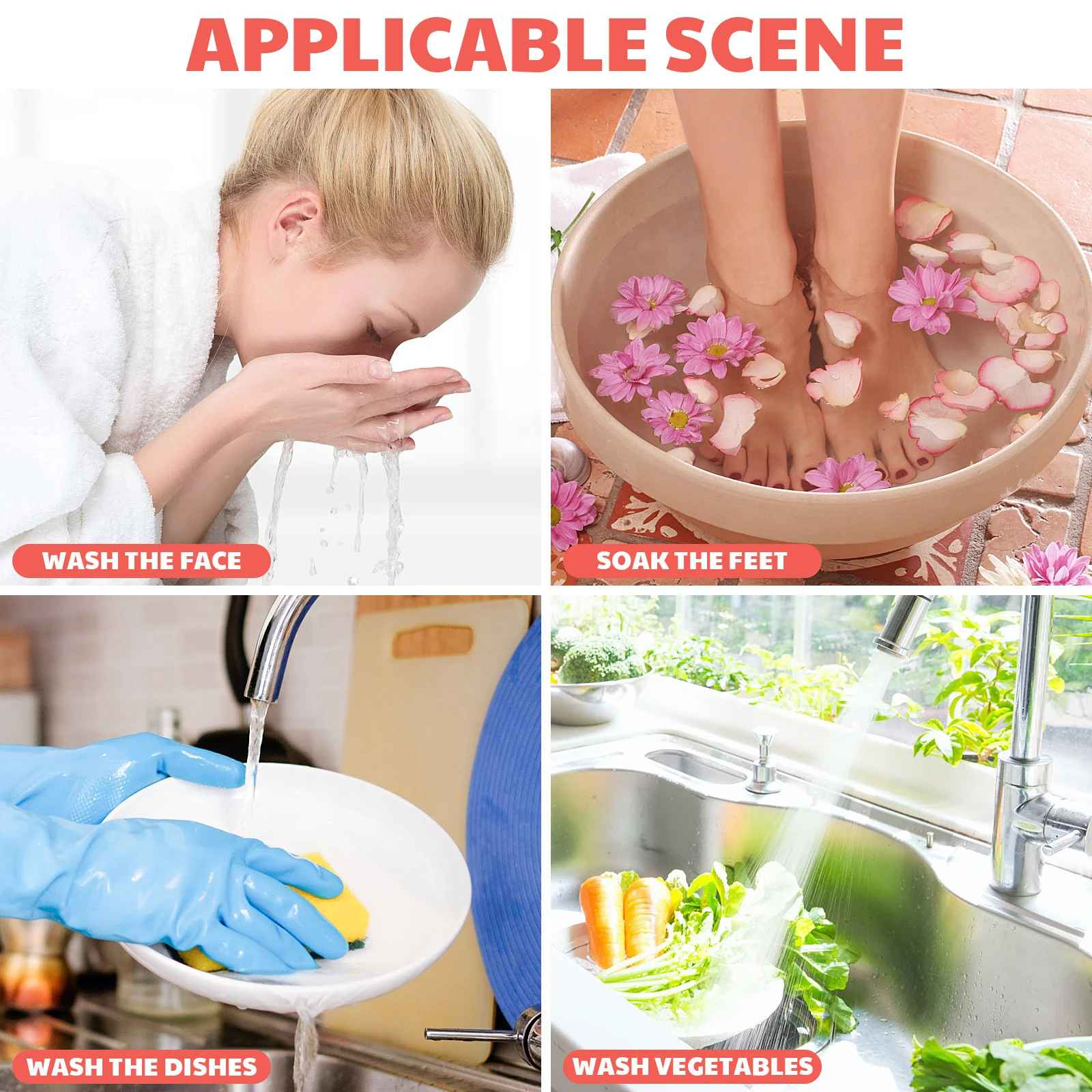 

2Pcs Plastic Washbasins Medium Pink Multipurpose Bathroom Kitchen Basin Household Foot Face Use Durable Safe Washbasins