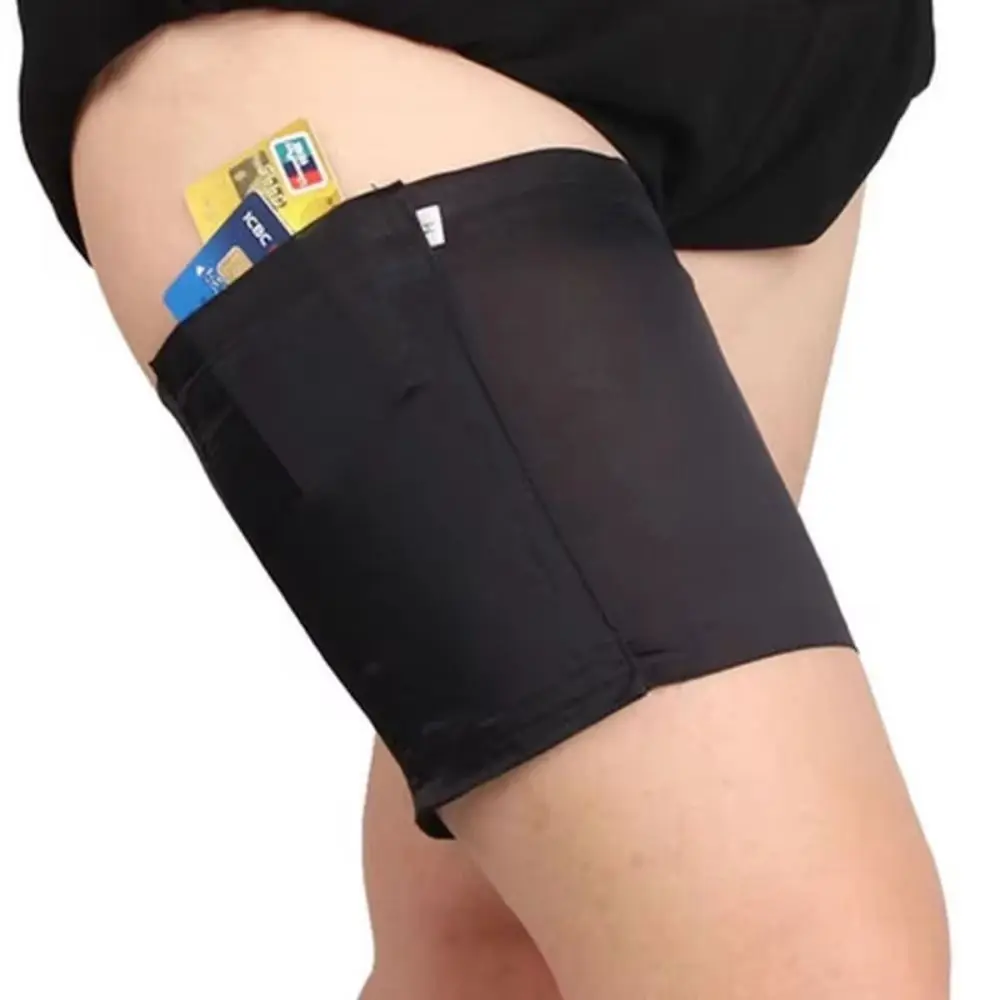 High Stretch Pocket Thigh Bands Leg Sleeves Non-Slip Invisible Thigh Strap Anti Chafing Silicon Tape Leg Phone Poket