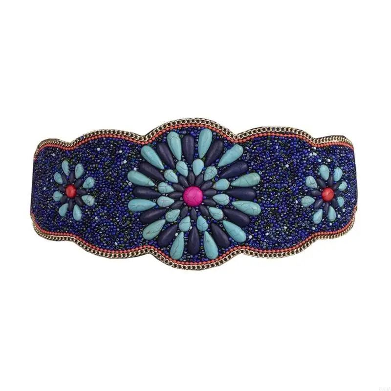 

Ethnic-style Wide Belt for Women Vintage Elastic Belts Vacation Waist Belt for Female Girdle Belt Decorative Accessories 6XDA
